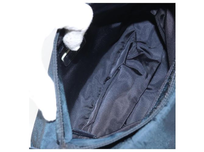 Borsa a Spalla PRADA in Nylon Blu Navy Argento Autentica 161779 - vista 10