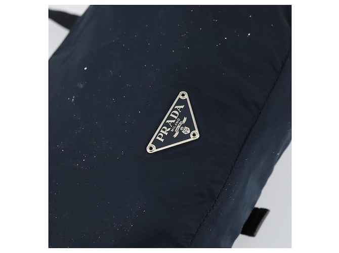 Borsa a Spalla PRADA in Nylon Blu Navy Argento Autentica 161779 - vista 18