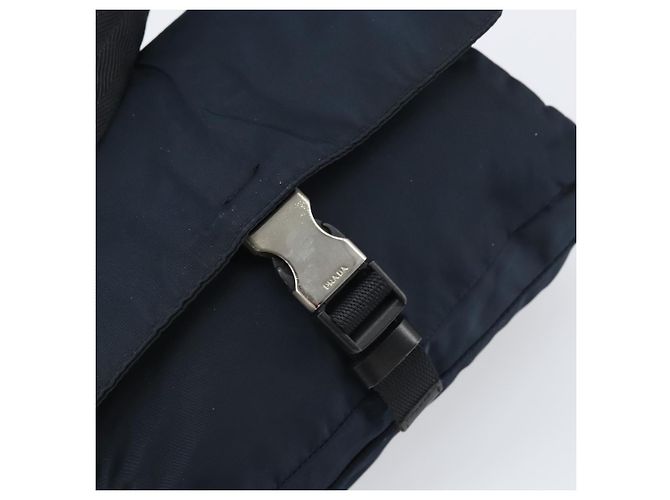 Borsa a Spalla PRADA in Nylon Blu Navy Argento Autentica 161779 - vista 19