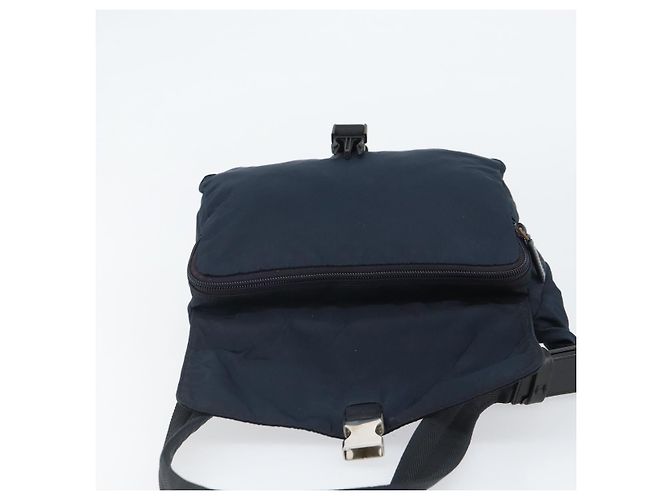Borsa a Spalla PRADA in Nylon Blu Navy Argento Autentica 161779 - vista 20