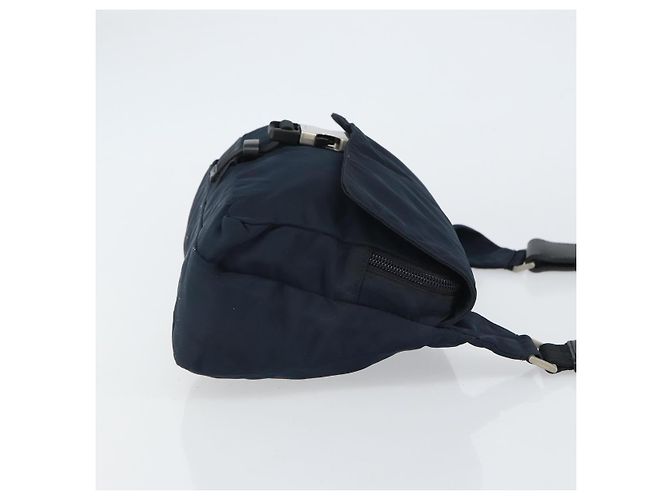 Borsa a Spalla PRADA in Nylon Blu Navy Argento Autentica 161779 - vista 3