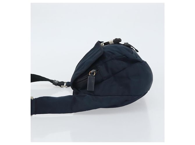 Borsa a Spalla PRADA in Nylon Blu Navy Argento Autentica 161779 - vista 4