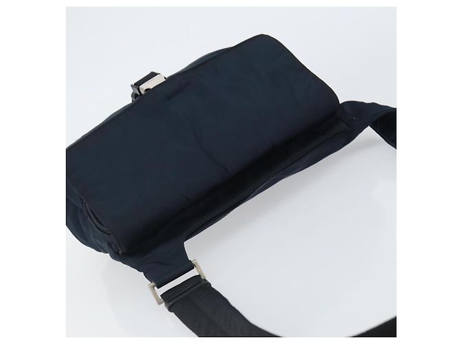 Borsa a Spalla PRADA in Nylon Blu Navy Argento Autentica 161779 - vista 6