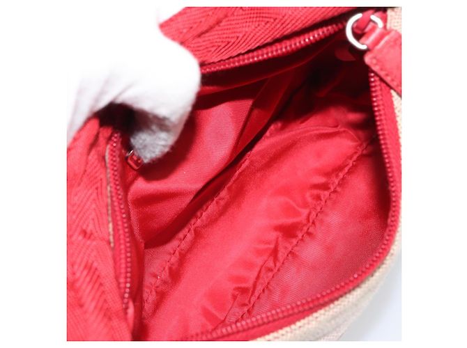 PRADA Sporttasche aus Canvas Grau Rot Auth hk3258 Braun - Ansicht 11