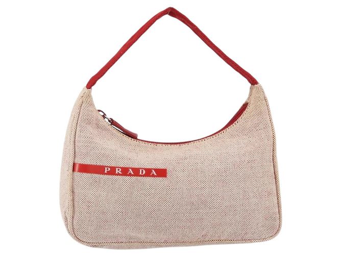 PRADA Sporttasche aus Canvas Grau Rot Auth hk3258 Braun - Ansicht 13