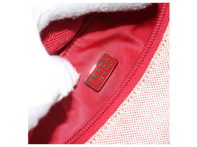 PRADA Sporttasche aus Canvas Grau Rot Auth hk3258 Braun - Ansicht 17
