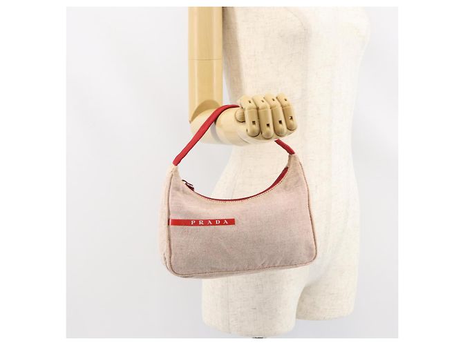 PRADA Sporttasche aus Canvas Grau Rot Auth hk3258 Braun - Ansicht 20