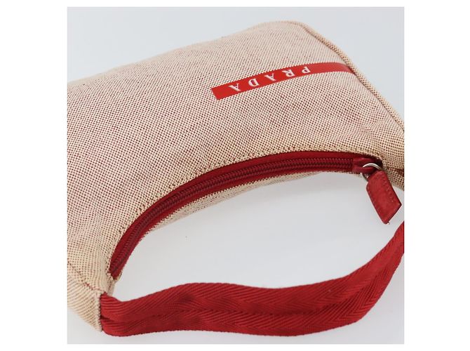 PRADA Sporttasche aus Canvas Grau Rot Auth hk3258 Braun - Ansicht 6