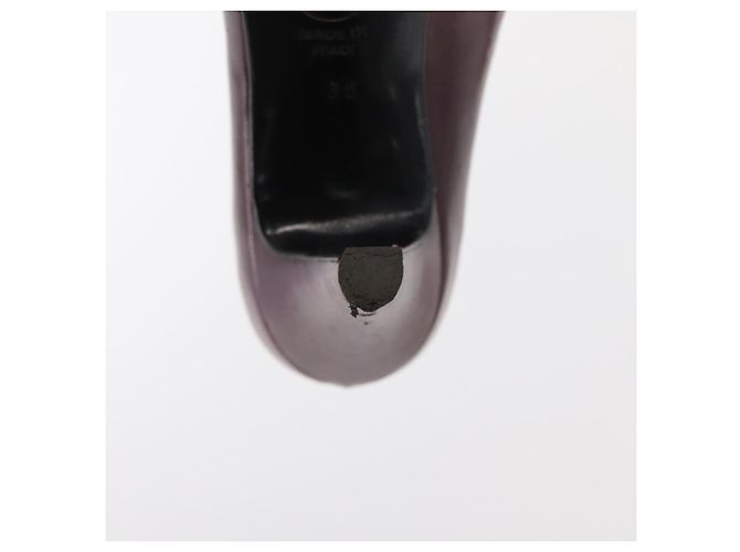 CHANEL High Heels Leder Größe 36 Bordeaux CC Auth am10330 - Ansicht 10