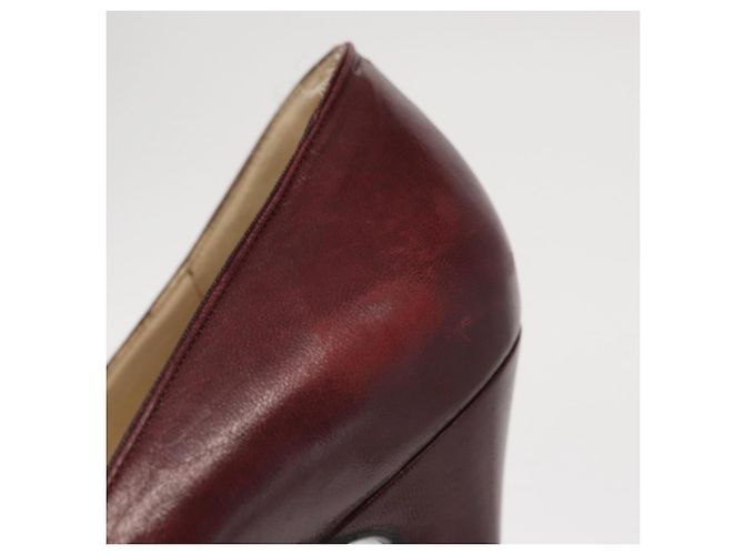 CHANEL High Heels Leder Größe 36 Bordeaux CC Auth am10330 - Ansicht 18