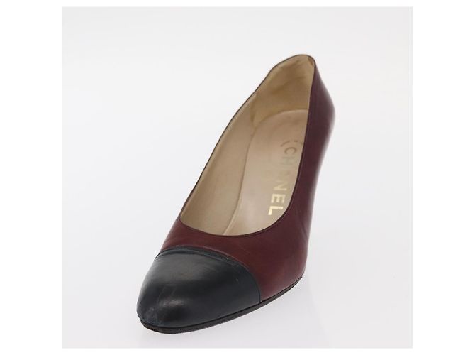 CHANEL High Heels Leder Größe 36 Bordeaux CC Auth am10330 - Ansicht 19
