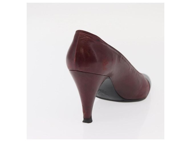 CHANEL High Heels Leder Größe 36 Bordeaux CC Auth am10330 - Ansicht 20