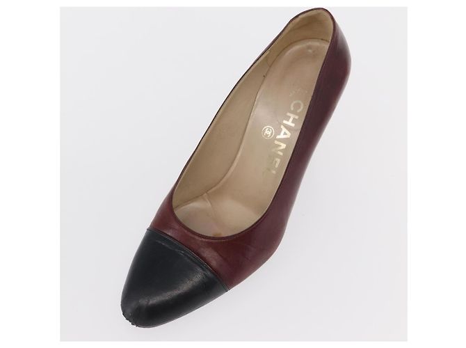 CHANEL High Heels Leder Größe 36 Bordeaux CC Auth am10330 - Ansicht 23