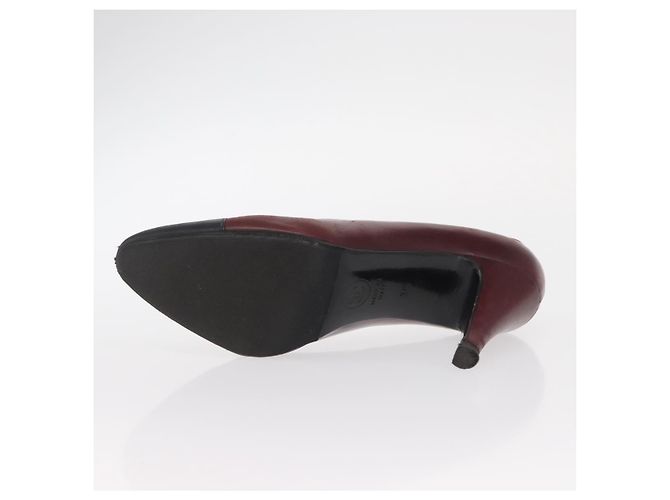 CHANEL High Heels Leder Größe 36 Bordeaux CC Auth am10330 - Ansicht 24