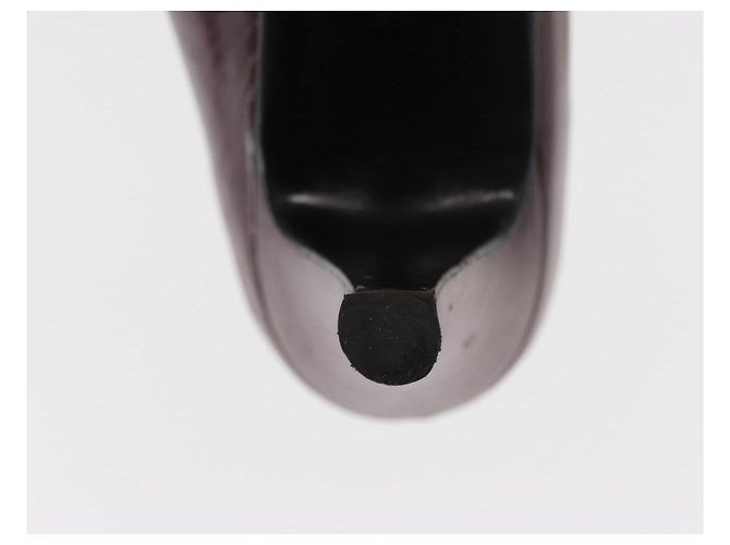 CHANEL High Heels Leder Größe 36 Bordeaux CC Auth am10330 - Ansicht 27
