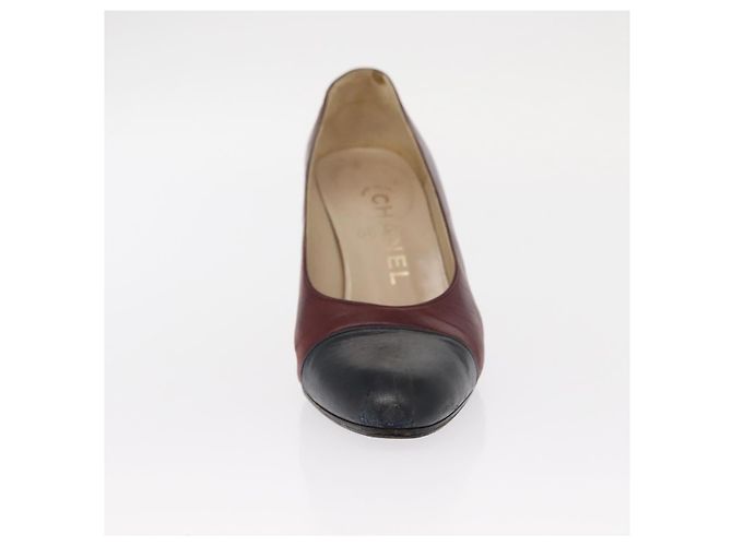CHANEL High Heels Leder Größe 36 Bordeaux CC Auth am10330 - Ansicht 28