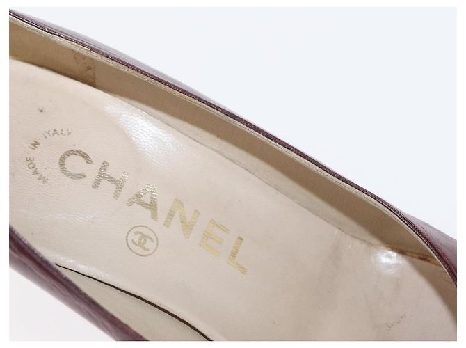 CHANEL High Heels Leder Größe 36 Bordeaux CC Auth am10330 - Ansicht 31