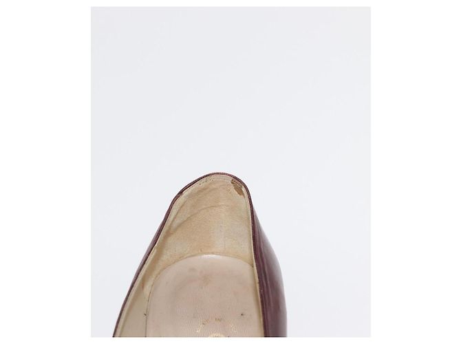 CHANEL High Heels Leder Größe 36 Bordeaux CC Auth am10330 - Ansicht 33