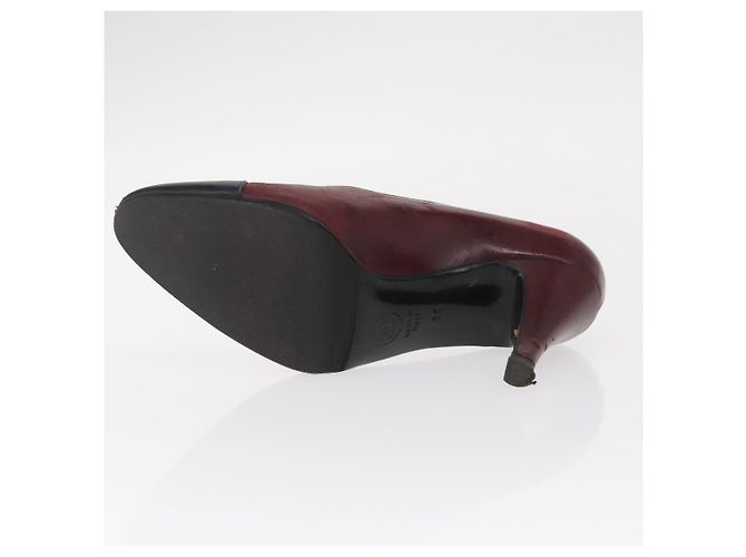 CHANEL High Heels Leder Größe 36 Bordeaux CC Auth am10330 - Ansicht 7