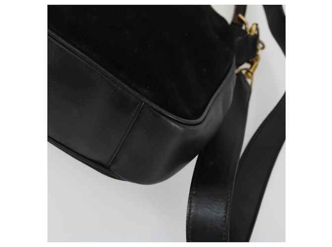 Bamboo Borsa a mano GUCCI in pelle scamosciata 2 in 1 nera e oro 0013754 Auth 160497 Nero D'oro - vista 16