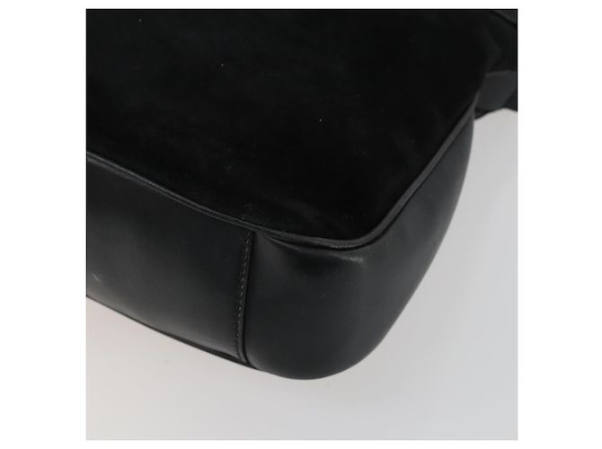 Bamboo Borsa a mano GUCCI in pelle scamosciata 2 in 1 nera e oro 0013754 Auth 160497 Nero D'oro - vista 18