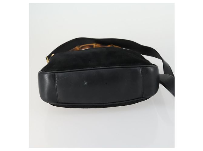 Bamboo Borsa a mano GUCCI in pelle scamosciata 2 in 1 nera e oro 0013754 Auth 160497 Nero D'oro - vista 5