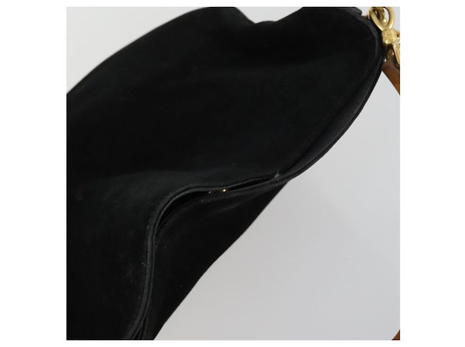 Bamboo Borsa a mano GUCCI in pelle scamosciata 2 in 1 nera e oro 0013754 Auth 160497 Nero D'oro - vista 6