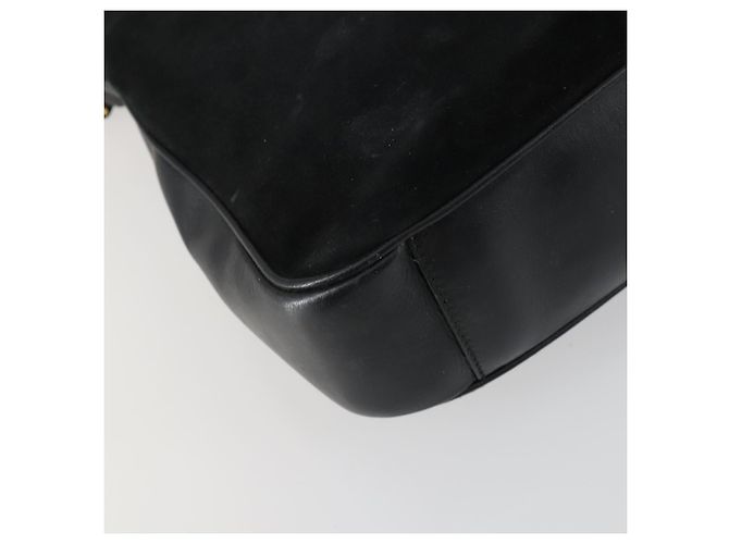 Bamboo Borsa a mano GUCCI in pelle scamosciata 2 in 1 nera e oro 0013754 Auth 160497 Nero D'oro - vista 9