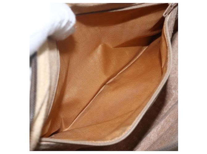 Borsa a Spalla Gucci GG Supreme Web Sherry Line PVC Beige 89 02 077 Auth 160926 - vista 11