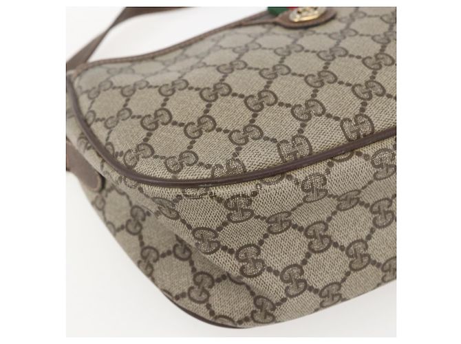 Borsa a Spalla Gucci GG Supreme Web Sherry Line PVC Beige 89 02 077 Auth 160926 - vista 15