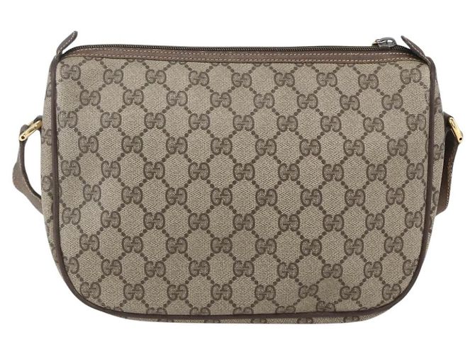 Borsa a Spalla Gucci GG Supreme Web Sherry Line PVC Beige 89 02 077 Auth 160926 - vista 2