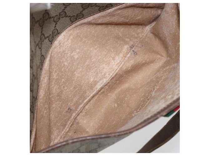 Borsa a Spalla Gucci GG Supreme Web Sherry Line PVC Beige 89 02 077 Auth 160926 - vista 23