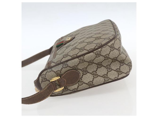 Borsa a Spalla Gucci GG Supreme Web Sherry Line PVC Beige 89 02 077 Auth 160926 - vista 3