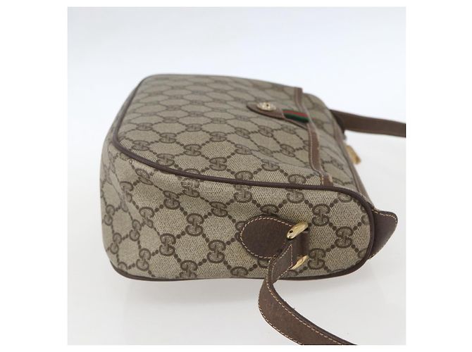 Borsa a Spalla Gucci GG Supreme Web Sherry Line PVC Beige 89 02 077 Auth 160926 - vista 4