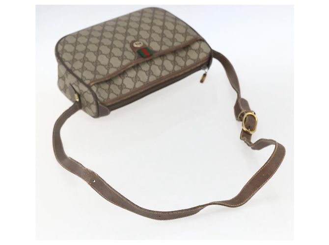 Borsa a Spalla Gucci GG Supreme Web Sherry Line PVC Beige 89 02 077 Auth 160926 - vista 7
