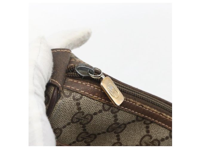 Borsa a Spalla Gucci GG Supreme Web Sherry Line PVC Beige 89 02 077 Auth 160926 - vista 9