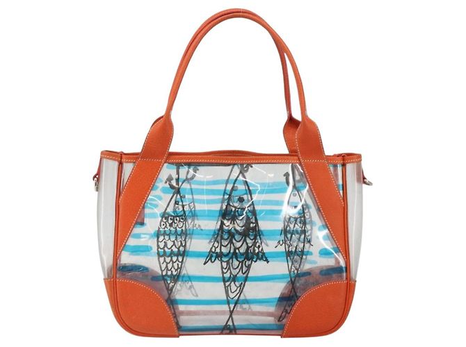 PRADA Borsa a Mano in Vinile Trasparente Argento Autentica 161719 - vista 13