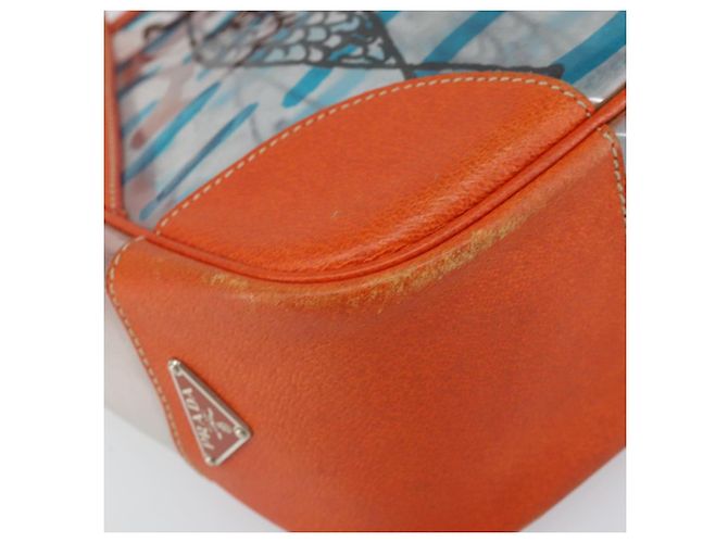 PRADA Borsa a Mano in Vinile Trasparente Argento Autentica 161719 - vista 14