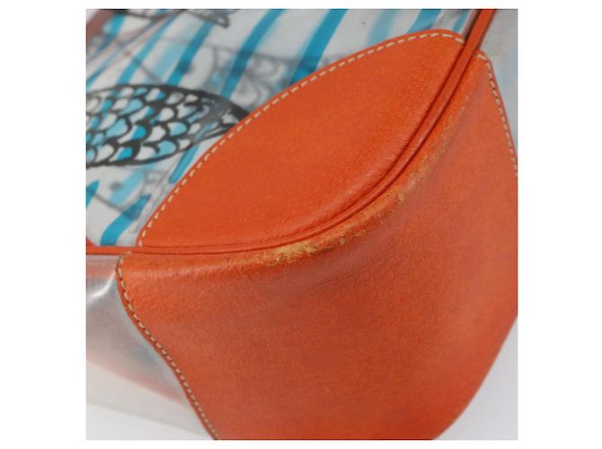 PRADA Borsa a Mano in Vinile Trasparente Argento Autentica 161719 - vista 16
