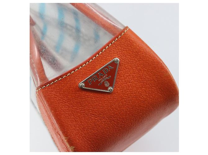 PRADA Borsa a Mano in Vinile Trasparente Argento Autentica 161719 - vista 17