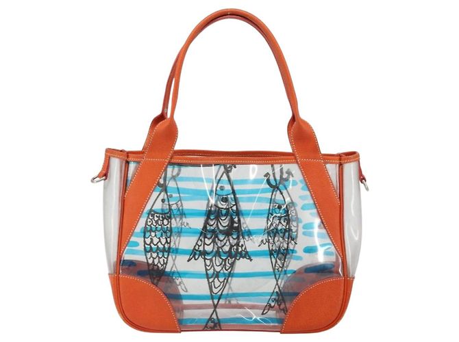 PRADA Borsa a Mano in Vinile Trasparente Argento Autentica 161719 - vista 2