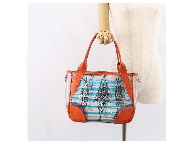 PRADA Borsa a Mano in Vinile Trasparente Argento Autentica 161719 - vista 21