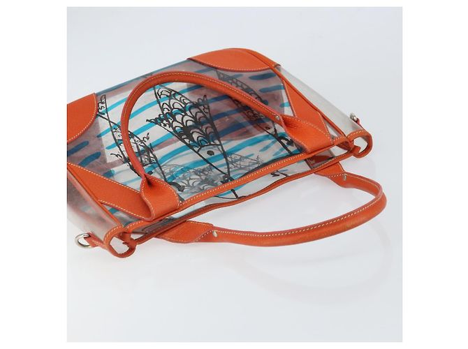 PRADA Borsa a Mano in Vinile Trasparente Argento Autentica 161719 - vista 6