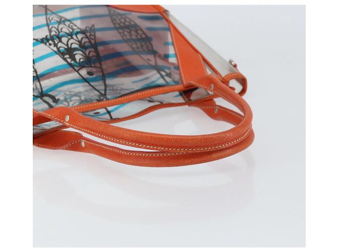 PRADA Borsa a Mano in Vinile Trasparente Argento Autentica 161719 - vista 7