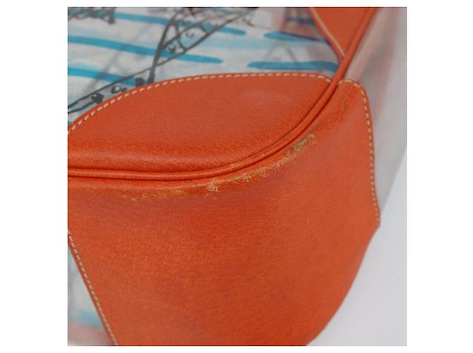 PRADA Borsa a Mano in Vinile Trasparente Argento Autentica 161719 - vista 9