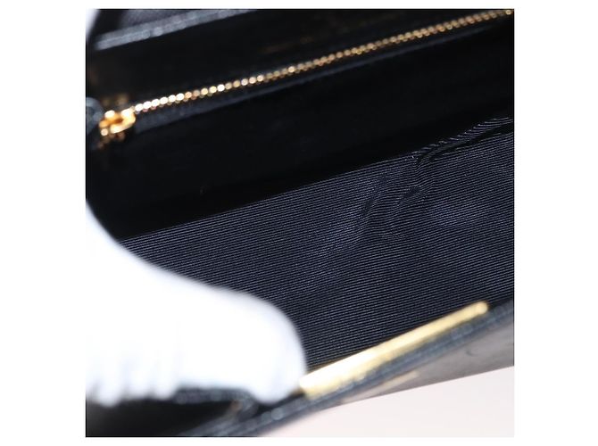VALENTINO Borsa a mano in pelle nera e oro Auth hk3312 Nero D'oro - vista 10