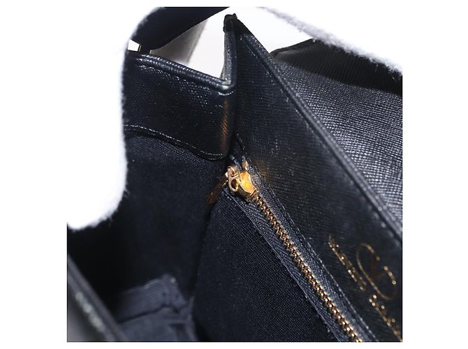 VALENTINO Borsa a mano in pelle nera e oro Auth hk3312 Nero D'oro - vista 11