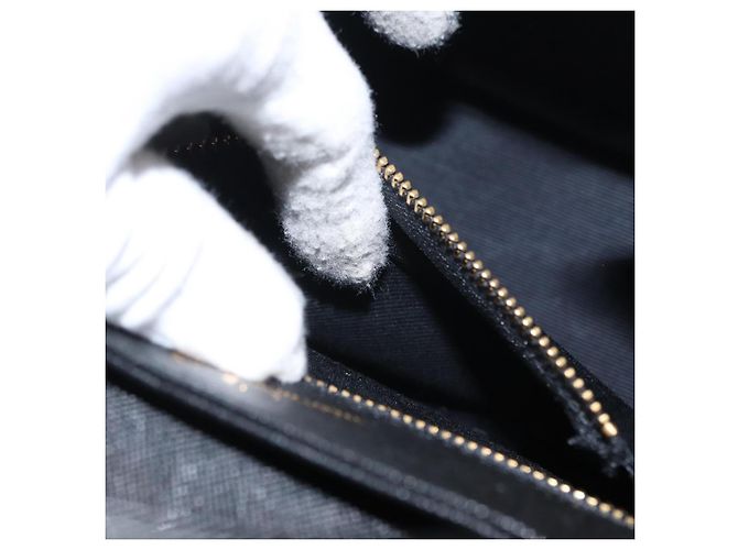 VALENTINO Borsa a mano in pelle nera e oro Auth hk3312 Nero D'oro - vista 12