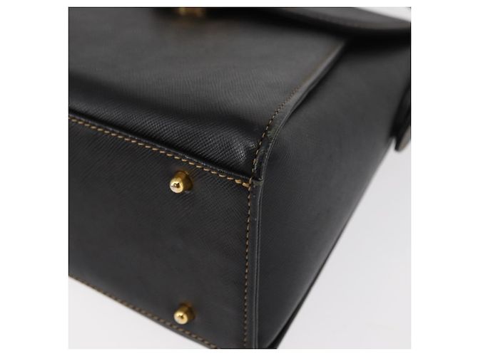 VALENTINO Borsa a mano in pelle nera e oro Auth hk3312 Nero D'oro - vista 15