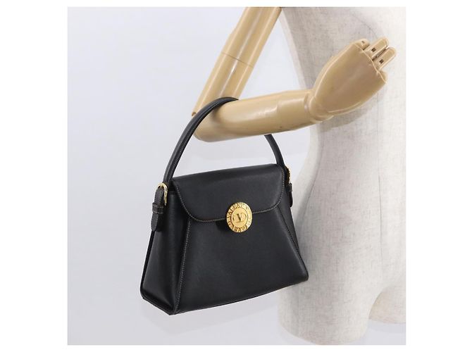 VALENTINO Borsa a mano in pelle nera e oro Auth hk3312 Nero D'oro - vista 22